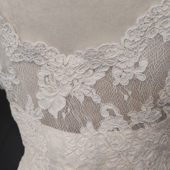 90s BELSOIE button front lace peplum top - Picture 6 of 10